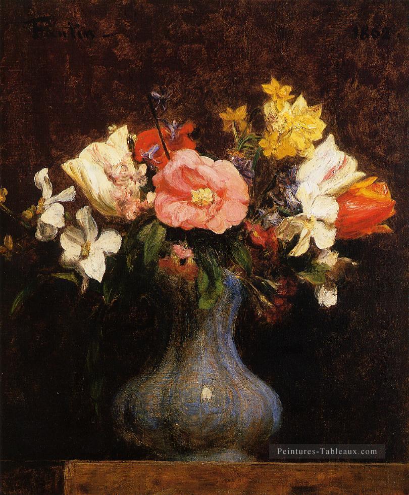 Fleurs Camélias et tulipes peintre de fleurs Henri Fantin Latour Peintures à l'huile
